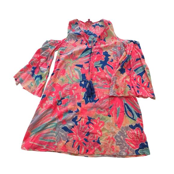 Lily Pulitzer Benicia In Playa Hermosa Tunic Dress Cold Shoulder Size S Resort - Picture 5 of 12